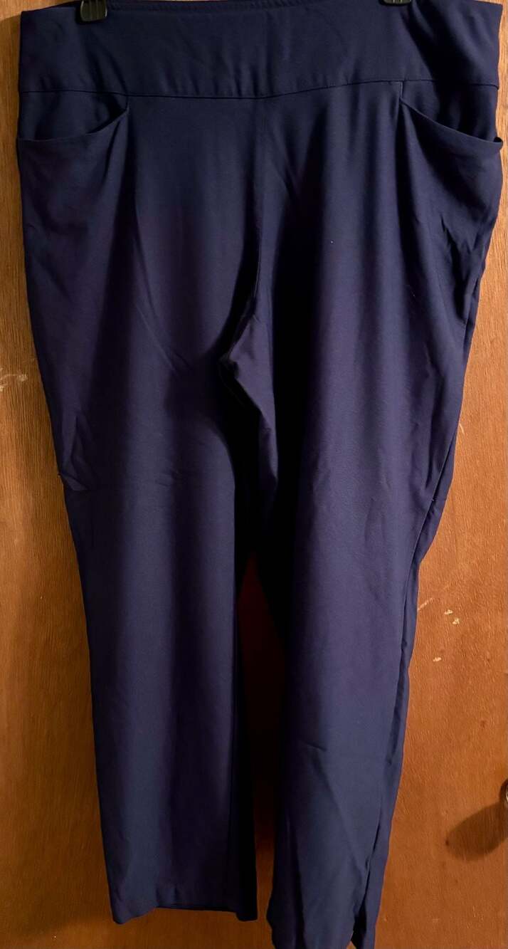Lady Hagen Women's Navy Blue Casual Stretch Pants